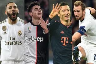 Benzema, Dybala, Lewandowski y Kane, los artilleros de la jornada en la Champions League
