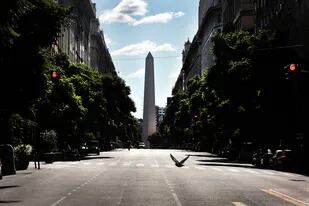 La Ciudad de Buenos Aires, desierta durante la cuarentena