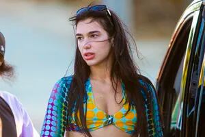Lejos del Mundial, la cantante disfruta de una salida con amigos en una playa nudista