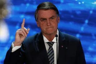 Bolsonaro, anoche, durante el debate presidencial