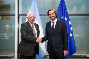 El canciller Santiago Cafiero y el Alto Representante de la UE, Josep Borrell