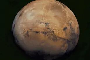 Valles Marineris mide unos 4.000 kilómetros de largo y ocupa un cuarto de la circunferencia del planeta