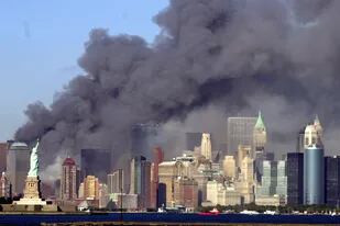 Una imagen dramática de los ataques del 11 de septiembre de 2001 en Nueva York