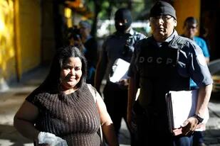La salvadoreña Maira Figueroa al ser liberada