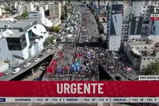 Imagen de la protesta de este jueves en la Ciudad de Buenos Aires