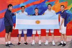 El equipo argentino para la ATP Cup, en Melbourne: José Acasuso (capitán), Machi González, Diego Schwartzman, Horacio Zeballos y Guido Pella.