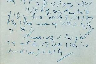 Detalle de la carta de Tavistock, escrita en un código taquigráfica por Charles Dickens