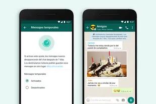 Así se activa la nueva función que permite crear mensajes que se autoeliminan después de 7 días en un chat grupal o individual en Whatsapp