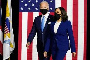 Joe Biden y Kamala Harris en la presentación de la fórmula presidencial demócrata
