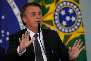El presidente brasileño Jair Bolsonaro en Brasilia (Foto AP/Eraldo Peres)