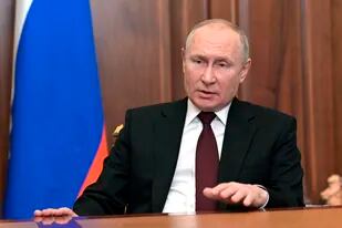 Putin, durante el discurso en el que anunció el reconocimiento de Donetsk y Lugansk como repúblicas independientes