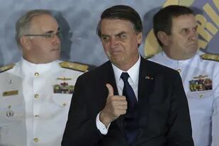 Bolsonaro, durante la asunción del nuevo comandante de la Armada