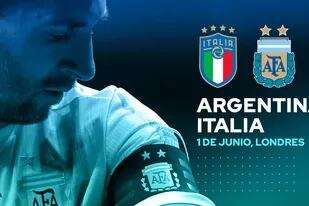 El afiche de la AFA del encuentro que sostendrán Argentina e Italia en Wembley