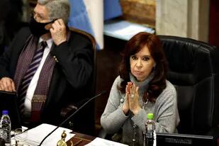 Cristina Kirchner durante la sesión del Senado del 11 de junio