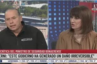 Sergio Berni conversó en +Noticias con María Laura Santillán