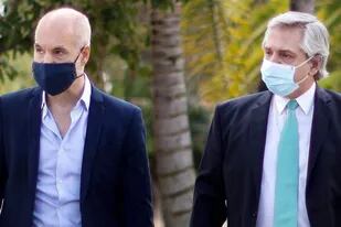 Alberto Fernández y Horacio Rodríguez Larreta están enfrentados por la quita de fondos coparticipables a la Ciudad de Buenos Aires