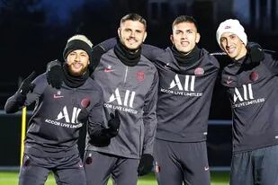 Neymar, Mauro Icardi, Leandro Paredes y Ángel Di María, grandes amigos del PSG