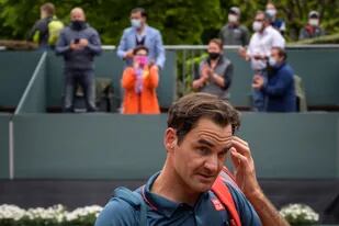 El suizo Roger Federer, la semana pasada, tras quedar eliminado en su debut en el ATP 250 de Ginebra.