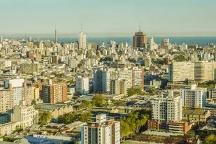 Una vista aérea de la ciudad de Montevideo, Uruguay