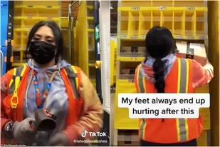 Una usuaria de TikTok compartió cómo es su experiencia de trabajo en Amazon (Crédito: TikTok/@latequileralashes)