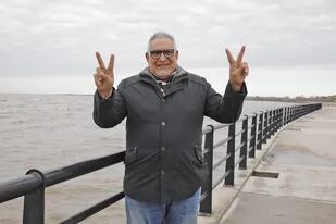 Eel sindicalista Juan Pablo "Pata" Medina en Punta Lara luego de ser excarcelado