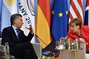 El presidente Mauricio Macri junto a la canciller alemana, Angela Merkel