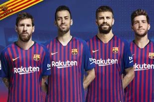 La imagen de Messi, Busquets, Piqué y Sergi Roberto