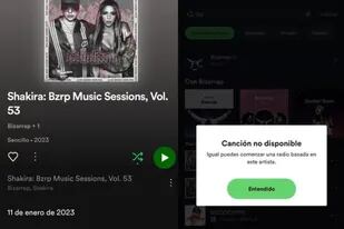 La Session #53 de Bizarrap y Shakira desapareció de Spotify antes de la charla con Jimmy Fallon