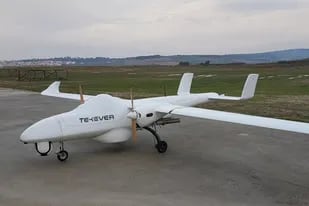 Una vista del AR5, el dron de monitoreo y salvamento marítico desarrollado por la firma Tekever, un modelo que este año comenzará a realizar sus primeros vuelos de prueba