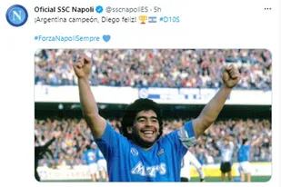 Tras la victoria argentina, el Napoli recordó a Maradona