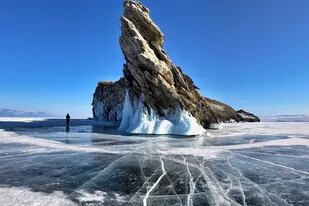 Así se ve el Lago Baikal de Rusia en invierno, uno de los estudiados por los científicos