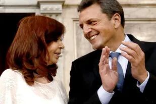 La vicepresidenta Cristina Kirchner y Sergio Massa, durante la asunción de Alberto Fernández