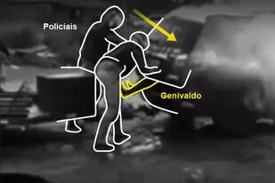 Policías sujetaron la tapa de la cajuela del auto con Genivaldo de Jesús Santos adentro