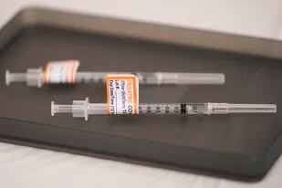 ARCHIVO - Esta fotografía muestra unas jeringas con la vacuna contra COVID-19 de Pfizer de dosis para niños de 5 a 11 años y adultos en Chicago, el 11 de diciembre de 2021. (AP Foto/Nam Y. Huh, Archivo)