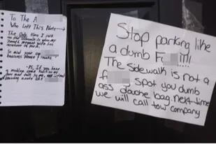 Se viralizó una pelea epistolar entre vecinos por un mal estacionamiento