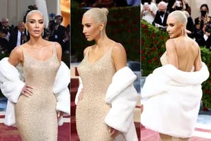 Ningún glamour: un video muestra cómo Kim Kardashian se enfunda por primera vez en el mítico vestido de Marilyn Monroe