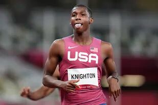 Erriyon Knighton, tras vencer en las semifinales de los 200 metros; después, llegó cuarto en la final olímpica
