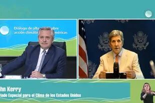 Alberto Fernández se encontró virtualmente con John Kerry en la cumbre climática