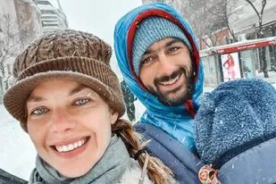 Laura Laprida compartió románticas imágenes de la nevada en las redes sociales