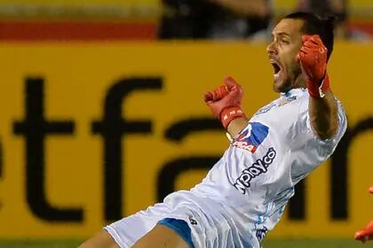 Sebastián Viera y una alegría de goleador en la noche de Copa Libertadores