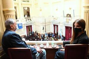 Senado: con Zulemita en un palco, juró Guerra, el suplente de Carlos Menem