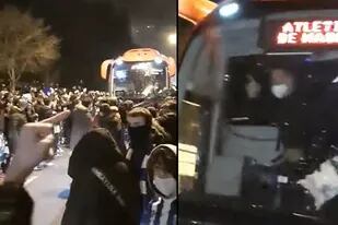 La gente de Atlético de Madrid ataca el ómnibus del equipo y el Cholo Simeone enloquece con la hinchada