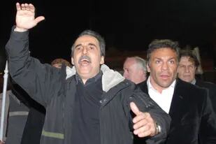 Guillermo Moreno y Acero Cali, durante la marcha en apoyo del Gobierno en 2008