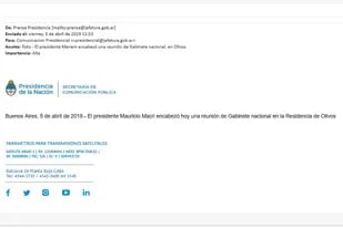 &quot;El presidente Menem encabezó una reunión de Gabinete&quot;: el increíble error de un mail de Presidencia