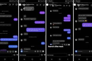 Los chats que publicó la usuaria de Instagram