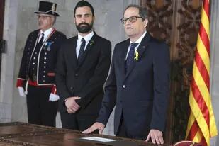 Sin citar al Rey ni a la Constitución juró el nuevo presidente catalán, Quim Torra