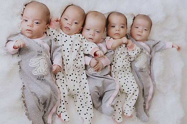 Los nombres de las bebés son: Hadley, Reagan, Zariah, Zylah y Jocelyn