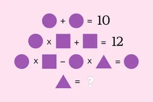 ¿Cuál es el valor del triángulo? Un nuevo acertijo propone encontrar el número que podría reemplazar a la figura de tres lados