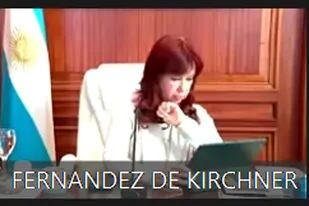 Cristina Kirchner durante el zoom por la causa vialidad