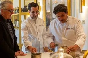 Robert De Niro junto a los chefs Quique Dacosta y Mauro Colagreco